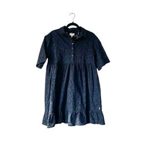 NWT! Brixton Amalfi Black Eyelet Short Sleeve Button Up Dress, Size  Small